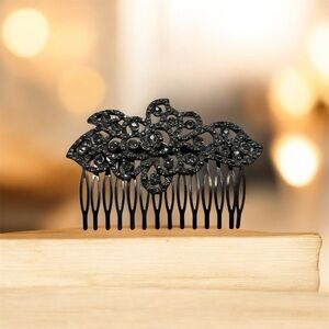 Rhinestone Floral Hair Comb Sparkly Bridal Wedding Prom Pageant Headpiece